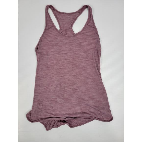 Lululemon Womens 8 Heathered Maroon Red Racerback Athletic Yoga Gym Tank Top - Picture 2 of 5